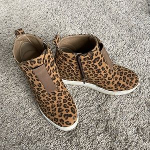 Cheetah Platform Wedge Sneakers